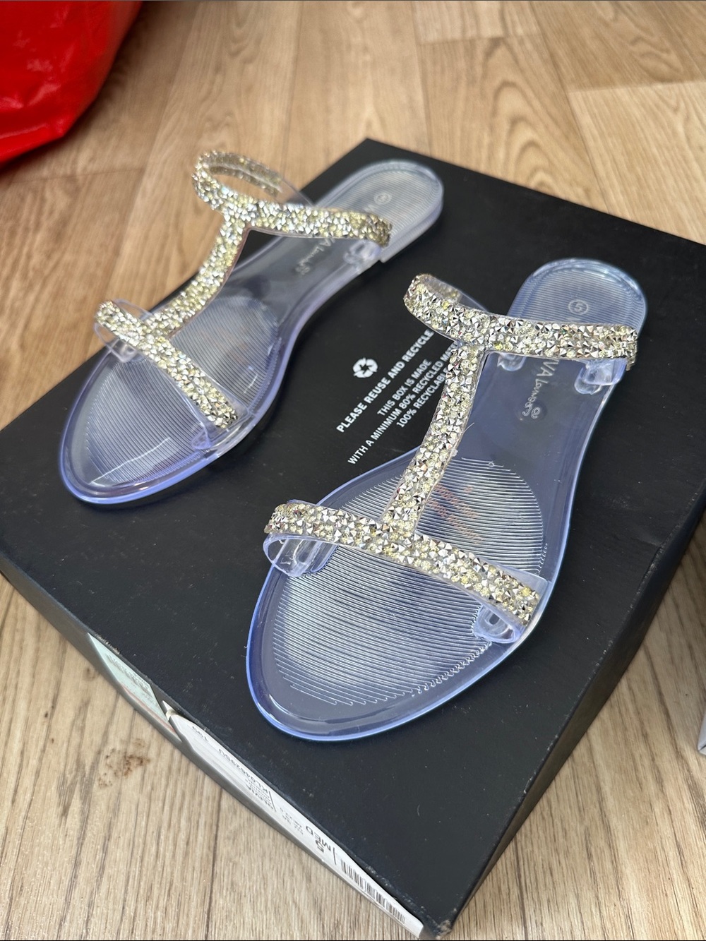 Clear Jelly Sandals - Gold
